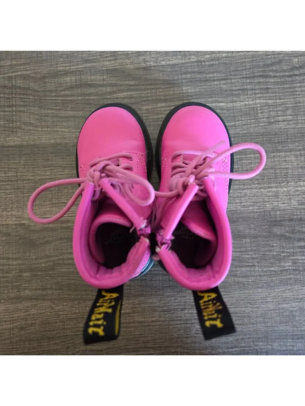 Dr. Martens Kids 1460 Combat Ankle Boots Thrift Pink Toddlers 7 Lace-Up Side Zip